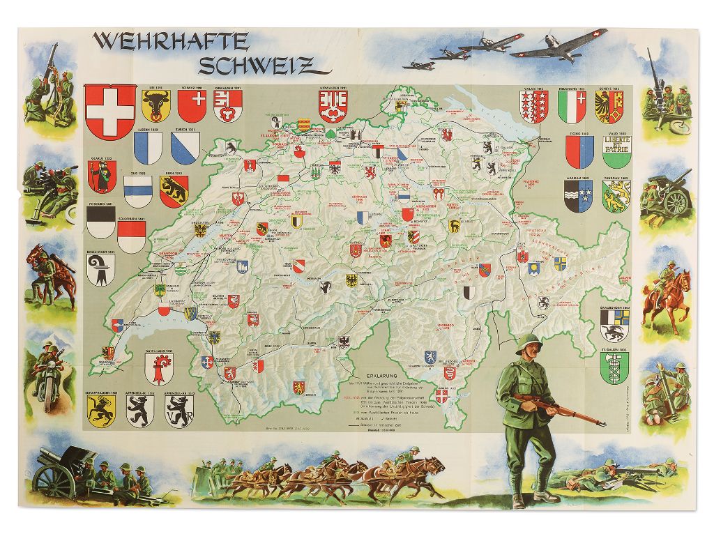 Landkarte "Wehrhafte Schweiz"