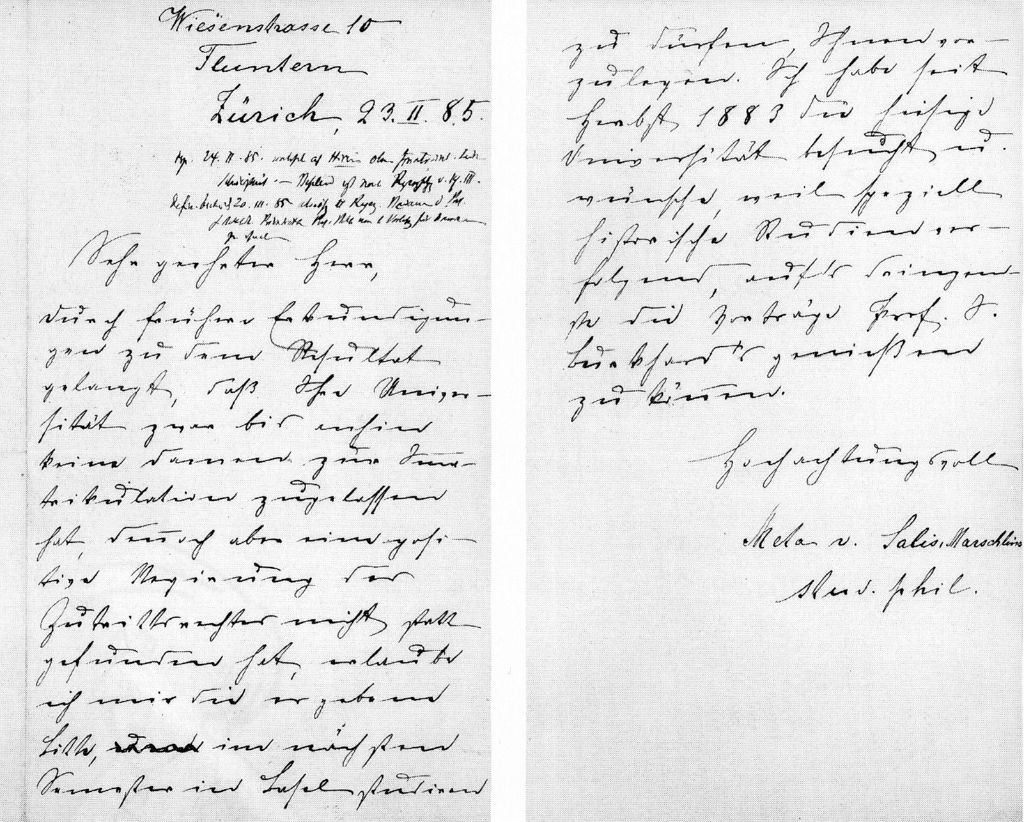 Brief Meta von Salis