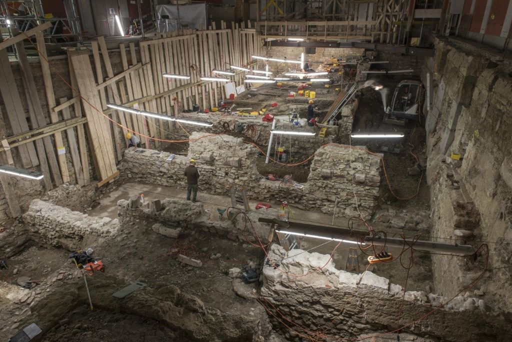 Ausgrabung Stadtcasino, Blick auf die Grabungsfläche.