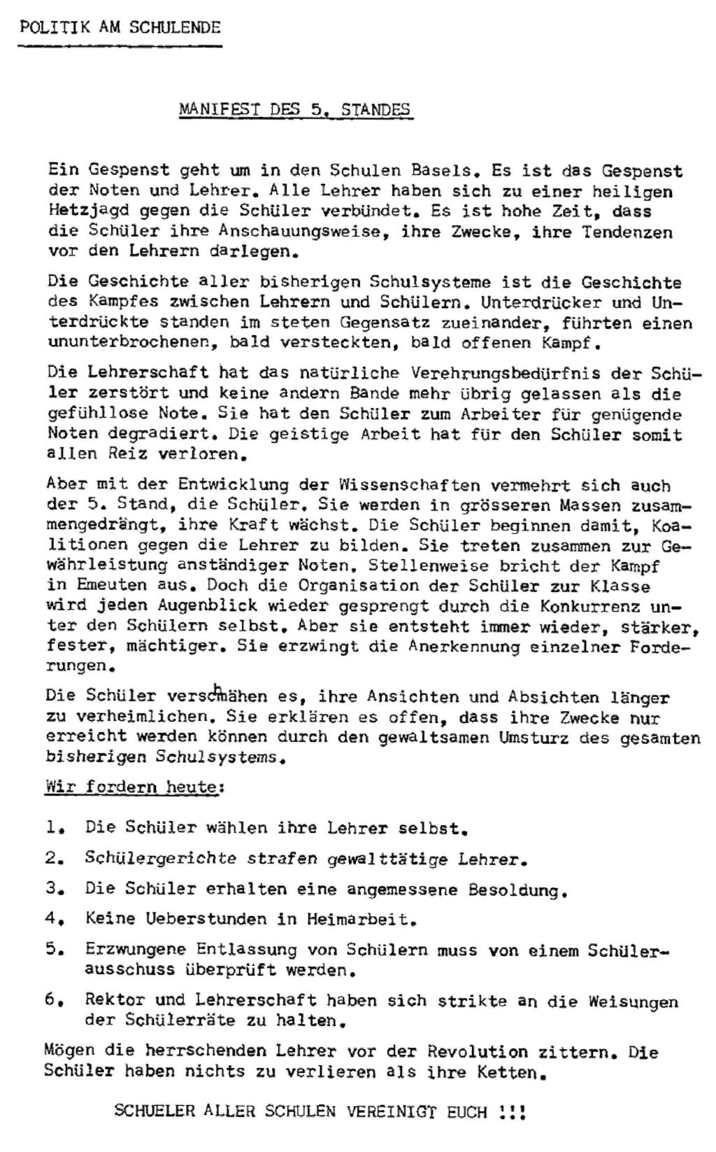Manifest des 5. Standes