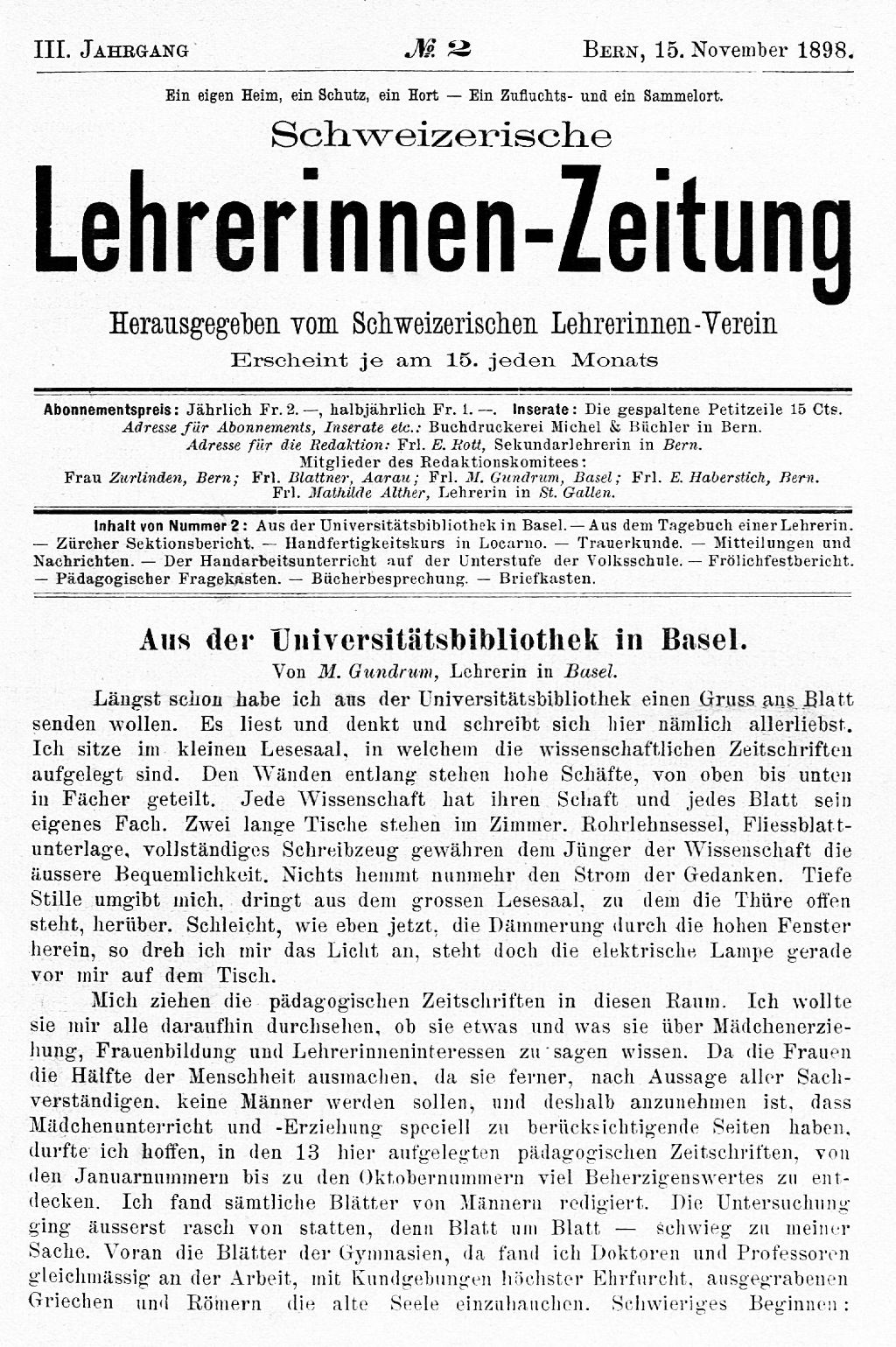 Lehrerinnen-Zeitung